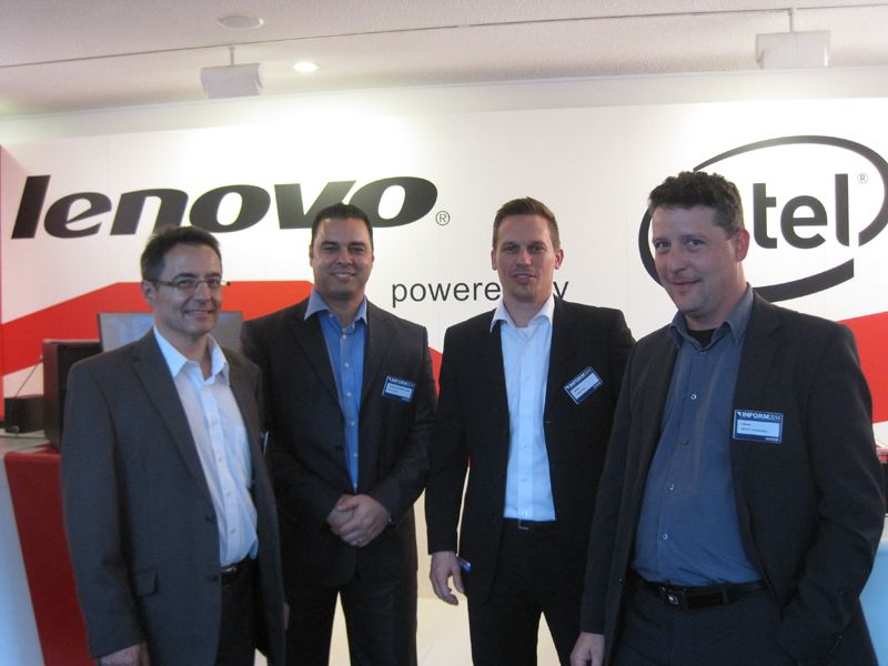 Das Lenovo-Team (v. l.): Peter Sperling, Ömer Sengül, Gerald Fuchs und Bernd A.Wiedenmann (Bild: IT-BUSINESS)