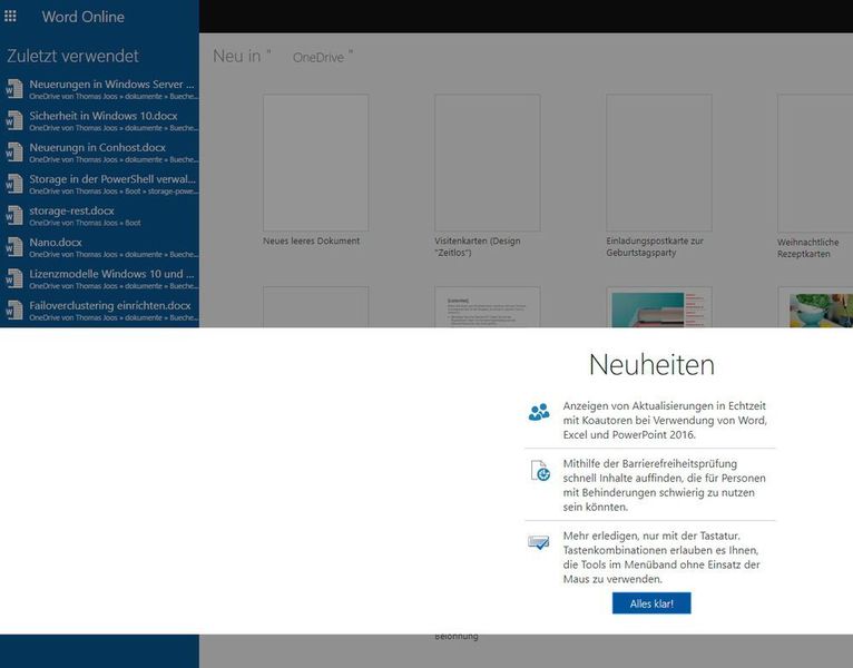 Manchmal lassen sich korrupte Office-Dokumente mit den Online-Apps von Microsoft Office öffnen. Diese stehen kostenlos zur Verfügung. (Joos / Microsoft)