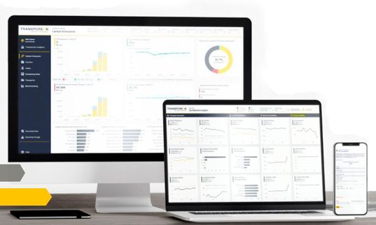Verlader, Spediteure und Frachtführer können mit Carbon Visibility ihre Logistikemissionen über die gesamte Lieferkette hinweg messen.(Bild:  Transporeon)