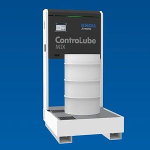 Controlube is the system developed by Knoll for the automatic analysis and dosing of coolants, consisting of a central mixing and control unit (shown in the image) as well as decentralized analysis unit.(Source:  Knoll)