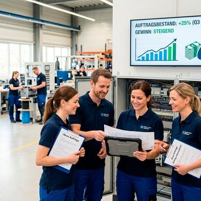 Erfreuliches kann der Zentralverband Elektrotechnik- und Elektronikindustrie (ZVEI) aus Frankfurt am Main berichten! Denn die Auftragslage legt wieder kräftig zu ... (Bild: KI-generiert)