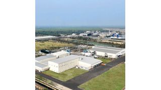 Wacker has successfully completed the second expansion phase at its production site in Panagarh, India. In addition to silicone rubber, the site now also operates a production complex (left) for silicone emulsions. (Source: Wacker)