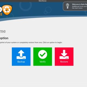 Hauptoberfläche von Redo Rescue mit den zentralen Funktionen „Backup“, „Verify“ und „Restore“ zur Steuerung von Sicherung, Integritätsprüfung und Wiederherstellung.(Bild:  Joos – Zebradots Software)