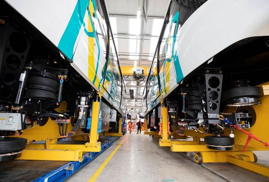 The propulsion of Alstom's Innovia 300 trains for Cairo. The wheels are rubber-tired.(Image: ALSTOM)