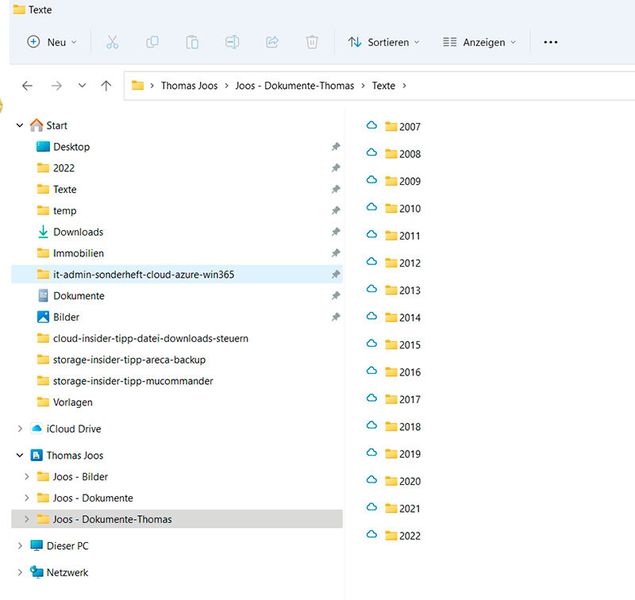 Im Windows-Explorer können auch SharePoint Online-Bibliotheken angebunden werden. (Bild: Joos)
