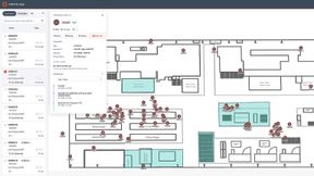 Über die Oberfläche der InWerX-App mit einem georeferenzierten Shopfloor lassen sich standortübergreifend verschiedene Lokalisierungssysteme visualisieren sowie Stamm- und Bewegungsdaten in Text- und Grafikform filtern und analysieren.

 (Bild: Inwerken AG)