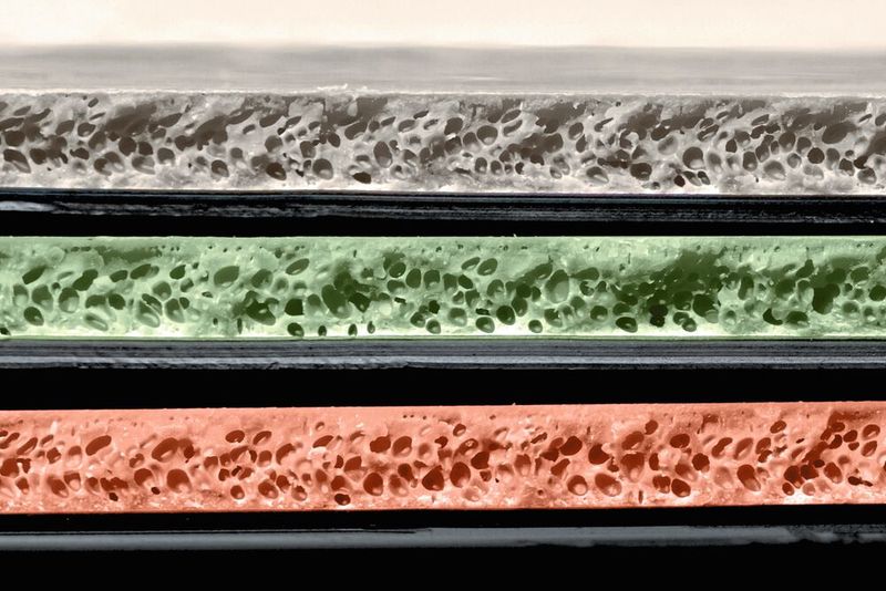 Leicht, stabil, vielseitig: Mit Deckerform PolyFoamX zeigen die Aichacher Kunststoffexperten, wie sich flächige Kunststoffteile auch in kleinen Stückzahlen effizient realisieren lassen. Die Nahaufnahme zeigt die mikrozelluläre Schaumstruktur vom Kunststoff im inneren des PolyFoamX-Bauteils. (Bild: Deckerform)