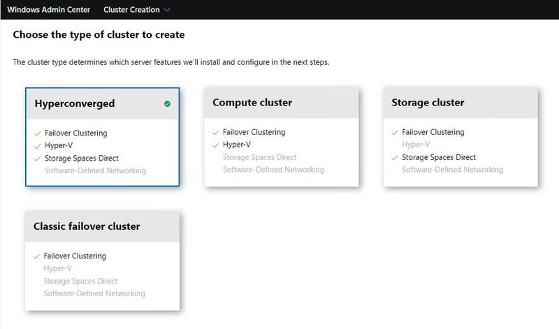 Diese Cluster lassen sich im Windows Admin Center erstellen. (Bild: Joos / Microsoft)
