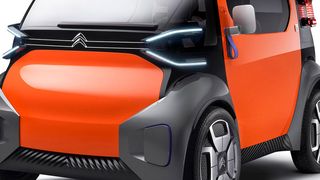 Citroën präsentiert auf dem Genfer Salon 2019 seine Vision von urbaner Mobilität mit der Studie „Ami One“. (Bild: Citroën)