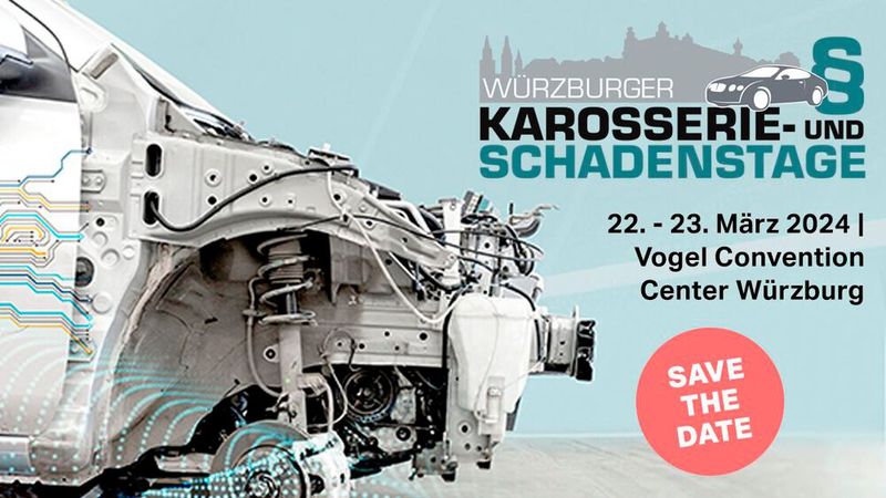 Sichern Sie sich jetzt schon Ihr Ticket für die Würzburger Karosserie- und Schadenstage vom 22.-23. März 2024 unter: https://www.karosserie-schadenstage.de/anmeldung (Bild: VCC)