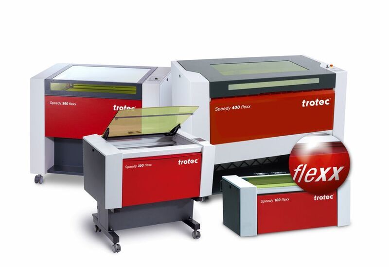 Die Speedy-flexx-Lasergraviermaschinen hat Trotec sind mit einem CO2- und einem Faserlaser ausgestattet.  (Trotec)