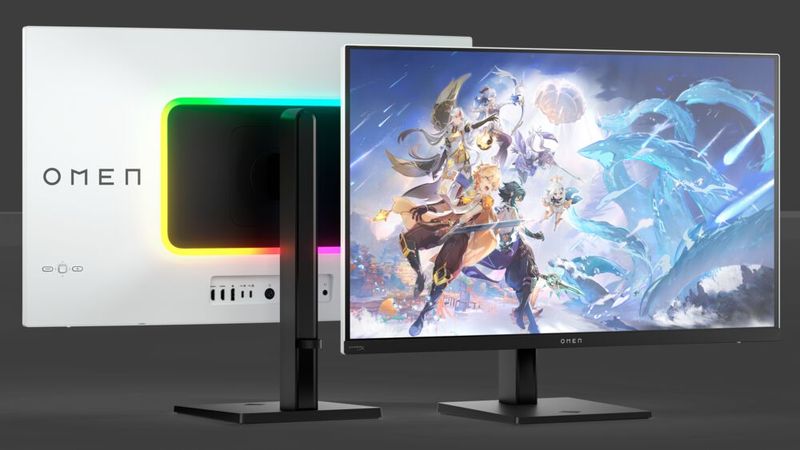 Ebenfalls bis zu 240 Hz Refresh-Rate liefert der Omen Transcend 32 OLED Gaming Monitor. Zudem lässt sich das Display durch einen integrierten KVM-Switch und schaltbare USB-Ports gut von zwei Rechnern aus nutzen. (Bild: HP)