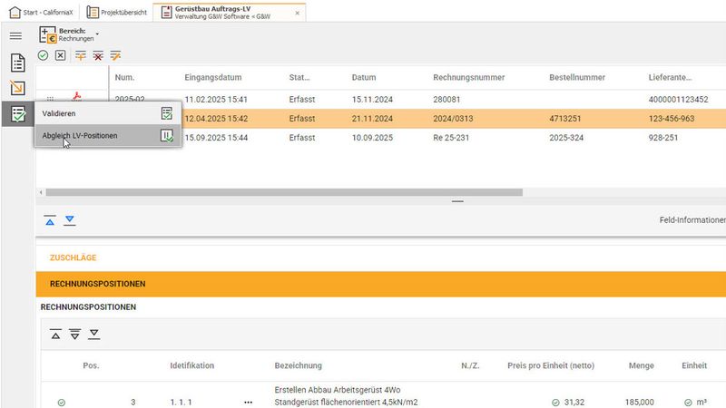 Validierung von E-Rechnungen.(Bild:  G&W Software AG)
