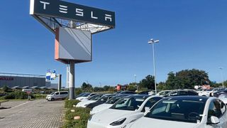 Gebrauchte Tesla-Modelle auf Halde: Viele Fahrzeuge kommen über den Importeur zurück in den Markt, nicht über Händler. (Bild: Grimm – VCG)