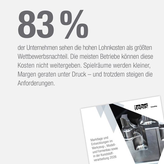 83 Prozent der befragten Unternehmen sehen die hohen Lohnkosten als grössten Wettbewerbsnachteil. Meist können sie diese nicht weitergeben.(Bild:  Tebis Consulting)