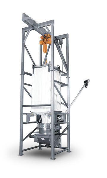 NBE bulk bag unloader systems leverage integrated automation to optimize uptime availability within food and pharmaceutical processing and packaging operations. (Picture: National Bulk Equipment)