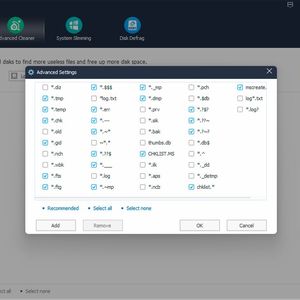 Konfigurieren der Dateiformate, die Wise Disk Cleaner löschen soll.(Bild:  Joos – Talent International)