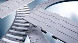 Die Flexon-Scharnierbandketten werden gerad- oder kurvengängig in verschiedenen Kunststoffausführungen sowie in Edelstahl angeboten. Bild: Iwis (Archiv: Vogel Business Media)