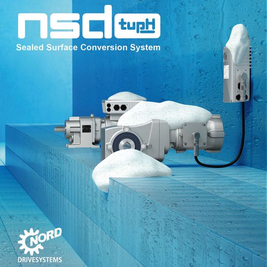 Washdown-optimierte Leichtmetallantriebe mit nsd tupH ermöglichen eine effiziente Reinigung von Anlagen in der Getränkeindustrie.(Bild:  Nord Drivesystems)