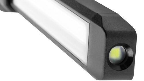 Durch die Position der zweiten Lichtquelle kann die Leuchte auch als Taschenlampe verwendet werden. (Bild: Gedore)