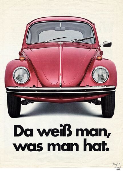 Legendär: Auch die Werbung hatte vermutlich ihren Anteil am weltweiten Erfolg des kleinen Krabblers aus Wolfsburg. (Volkswagen AG)