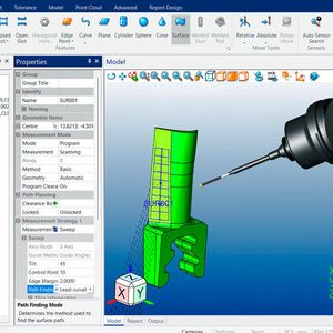 Simulation of sweep scanning inspection of a turbine blade in LK Metrology’s Camio 2026 R1 programming, analysis and reporting software, which now provides comprehensive support for Renishaw’s Revo 5-axis scanning probe system.(Source:  LK Metrology)