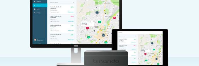 Einmal stündlich misst Sensormodul per Ultraschallsignal, wie voll der Behälter ist. Bei Erreichen der Kapazitätsgrenze wird in einer Backend-Plattform ein Sammelauftrag ausgelöst. Die Abholroute wird dann mit einem Algorithmus, der Verkehrs- und Wetterdaten berücksichtigt, geplant und per App an das Smartphone oder Tablet des Fahrers gesendet. (Bild:  Binando)