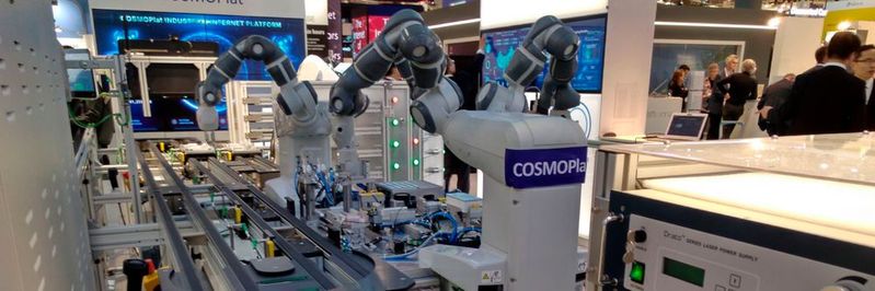 COSMOPlat auf dem Stand von Haier auf der Hannover Messe (Halle 6, Stand F309)(Bild:  Haier)