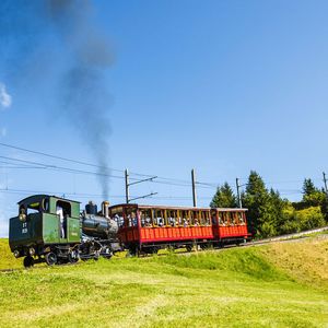 Die älteste Zahnradbahn Europas fährt von Vitznau auf die Rigi. (Bild: Brigitte Marty)