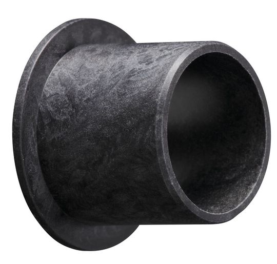 Müssen Gleitlager neben radialen Kräften auch axiale Kräfte aufnehmen, kommen sogenannte Bundbuchsen zum Einsatz.(Bild:  Igus)