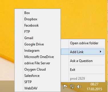 Über das odrive-Icon können Anwender festlegen, welchen Speicher sie mit odrive anbinden wollen. (Thomas Joos)