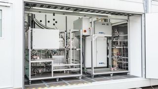 Biogo-Miniplant im Container (Tobias Hang/Fraunhofer IMM)
