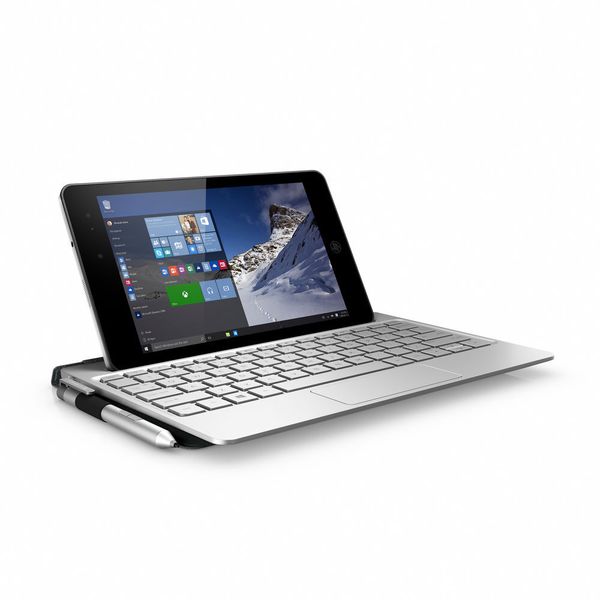 Mit dem 10-Zoll-Keyboard aus Aluminium kann das Envy 8 Note auch als Notebook genutzt werden. Das 8-Zoll-Display des Tablets stellt 1.920 x 1.200 Bildpunkte dar. (Bild: HP)