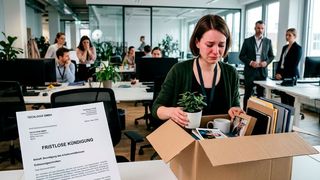 Hunderte müssen ihre Sachen packen! United Internet informiert jetzt darüber, dass seine Töchter Ionos und 1&1 kräftig sparen müssen. Das wird insgesamt 800 Stellen kosten – allein rund 350 bei 1&1. (Bild: KI-generiert)