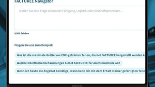 Facturee bringe den ersten fachspezifischen KI-Assistenten für die Beschaffung von Bauteilen auf den Markt. Das Bild zeigt den Navigator 1.0.  (Bild: Facturee)