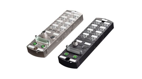 Die IP67-Feldbusmodule «MVK Pro» und
«Impact76 Pro» sind vollständige Neuentwicklungen und erweitern das IO-Link-Portfolio von Murrelektronik. Sie bieten unter anderem alle gängigen Protokolle oder feldbusunabhängige Nutzung, 4-A-Port-Ausgangsstrom, On-Board-Diagnose und robuste Gehäuse. Die IP67-Feldbusmodule «MVK Pro» und
«Impact76 Pro» sind vollständige Neuentwicklungen und erweitern das IO-Link-Portfolio von Murrelektronik. Sie bieten unter anderem alle gängigen Protokolle oder feldbusunabhängige Nutzung, 4-A-Port-Ausgangsstrom, On-Board-Diagnose und robuste Gehäuse.