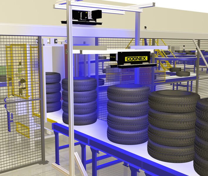 Aller guten Dinge sind vier (Reifen): Vorkonfigurierte autarke Bildverarbeitungssysteme von Cognex werden beispielsweise in der Reifenindustrie eingesetzt. (Bild: Cognex)