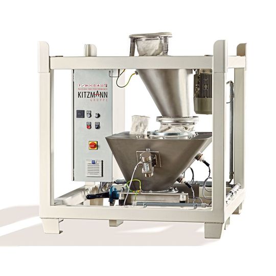 Der Desagglomerator von Kitzmann garantiert eine schonende Trennung und rückstandsfreie Pulverversiebung.(Bild:  Ludger Aundrup)