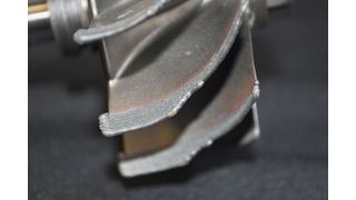 Aufgetragenes Material am reparierten Werkstück (Bild: Hamuel)