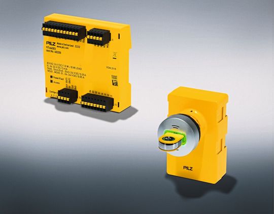 Safety- und Security-Funktionen in einem System: Mit Pitmode Fusion ist die funktional sichere Betriebsartenwahl sowie die Regelung der Zugangsberechtigung an Maschinen und Anlagen möglich.(Bild:  Pilz GmbH & Co. KG)