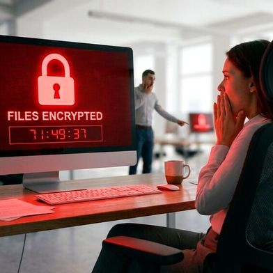 Vom ersten Angriff bis zur vollständigen Verschlüsselung vergehen bei der Ransomware-Gruppe SafePay oft nur wenige Stunden. Wird die Infektion bemerkt, ist es für eine Abwehr meist schon zu spät. (Bild: Gemini / KI-generiert)