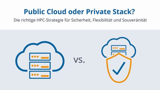 Während die Public Cloud flexible Ressourcen und Skalierbarkeit bietet, stellt ein souveräner Private Stack eine dezidierte, isolierte Umgebung für sensible Daten und Anwendungen bereit. (Bild:  GNS Systems)
