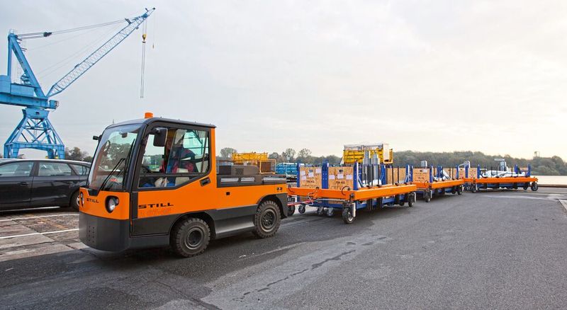 Logistikzug: Dank Syncrotess werden alle Transportressourcen in einer Kette abgebildet und optimal gesteuert. (Bild: Meyer-Werft)