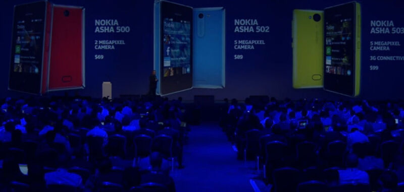 Die Asha-Modelle 500, 502 und 503. (Bild: Nokia)