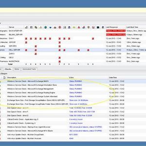 Screenshot aus dem remote Management von GFI: Überwachung eines Exchange-Server, Bild: GFI