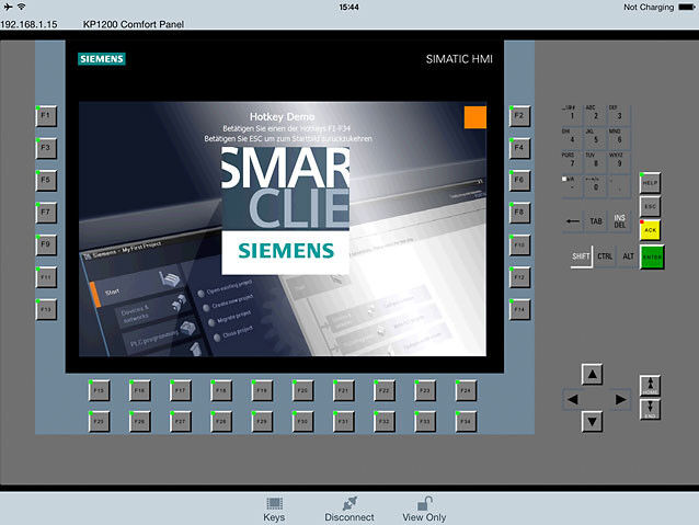 Die Sm@rtClient App von Siemens ermöglicht das mobile Fernbedienen und -beobachten. (Siemens)
