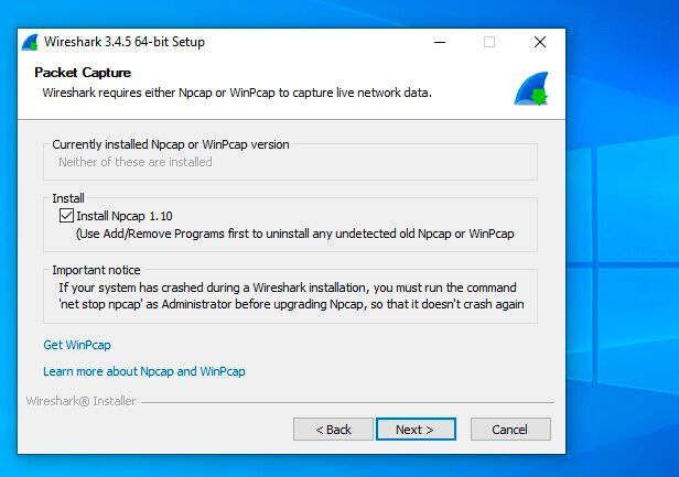 WireShark installieren, inklusive Npcap. (Bild: Joos / WireShark / Microsoft)