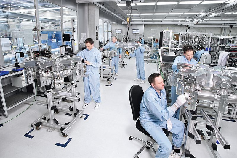 Blick auf die Produktionsprozesse der Trumpf-Lasermontage in Ditzingen. (Bild: Trumpf)