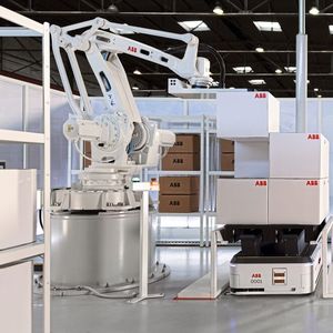 ABB bietet als einziges Unternehmen ein vollständiges Portfolio mit  Maschinenautomatisierungs-, Robotik- und AMR-Lösungen.(Bild:  ABB)