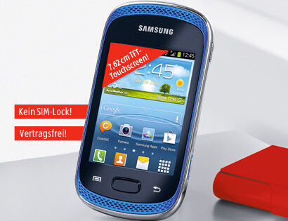 Das Samsung-Smartphone Galaxy Music GT-S6010 ist Sim-Lock- und vertragsfrei. (Bild: Aldi)